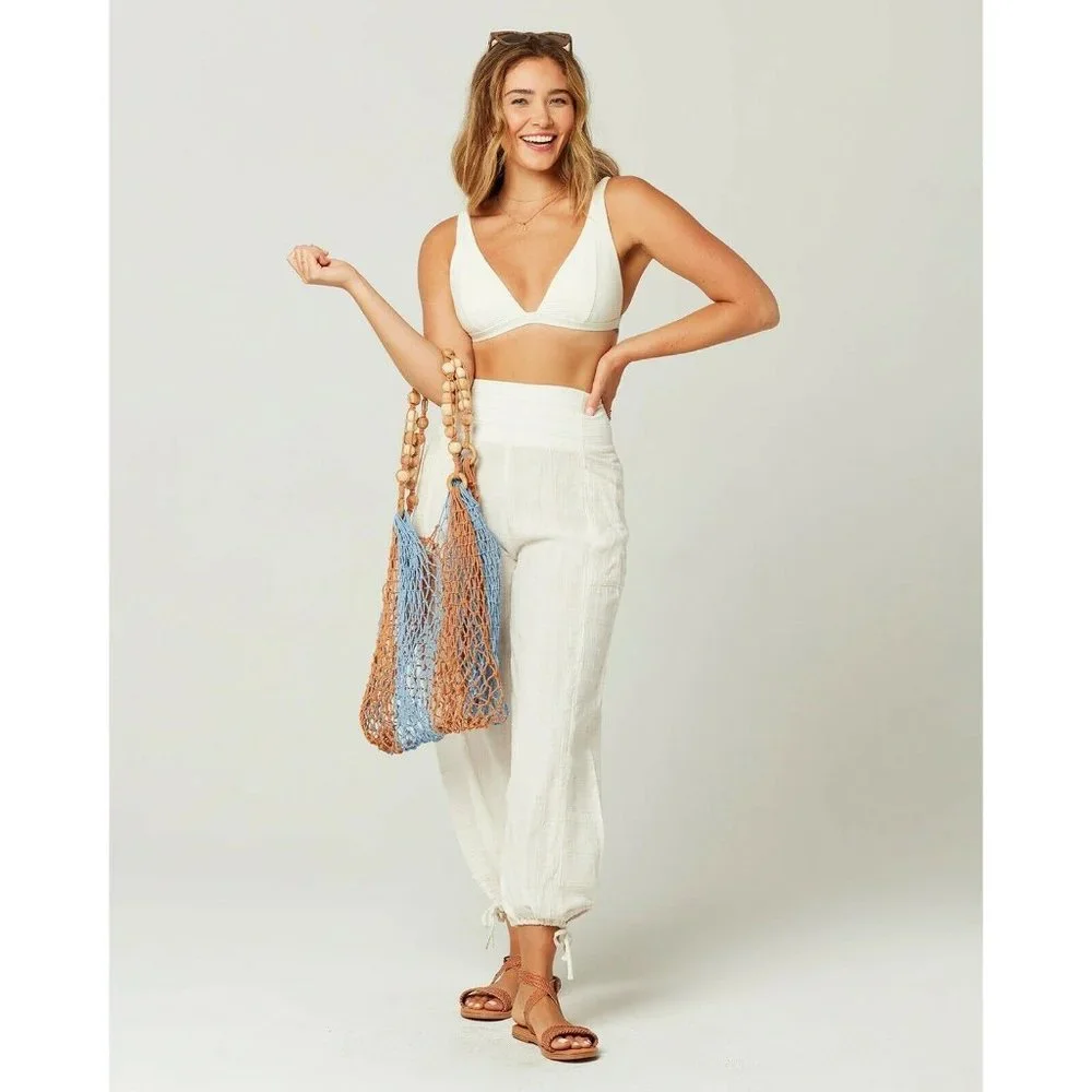 L*SPACE Urbano Bag Chestnut & Peri Blue Market Blogger Net Woven OS $170 - Picture 2 of 8